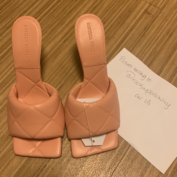 AUTHENTIC BOTTEGA VENETA LIDO PADDED RUBBER SANDAL MULES COLOR PEACHY NEW SZ 39 - Picture 8 of 8